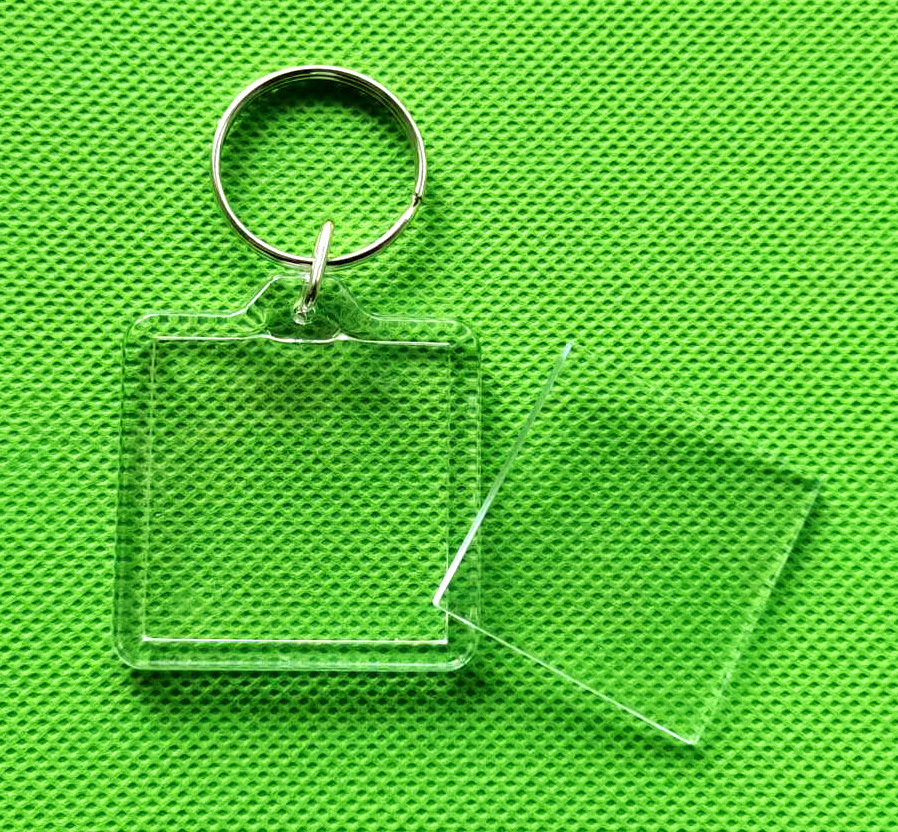 Lucky Grass Keychain Four-leaf Clover Shell Scenic Pendant Transparent Photo Frame Photo Studio Photo DIY Acrylic