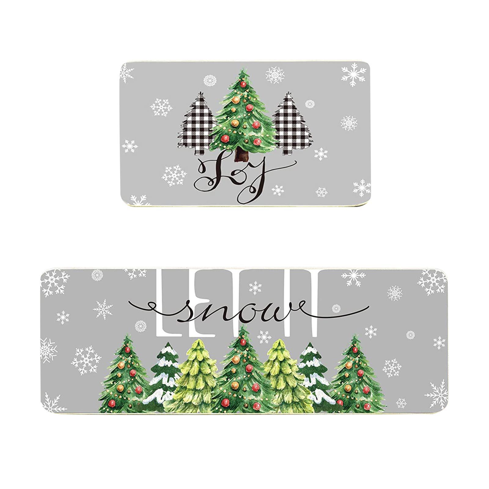 Ziemassvētku ziemas tematikas paklājs neslīdošs netīrumus atgrūdošs durvju ieejas paklājs absorbējošs vannas istabas ieejas paklājs_voghion.com