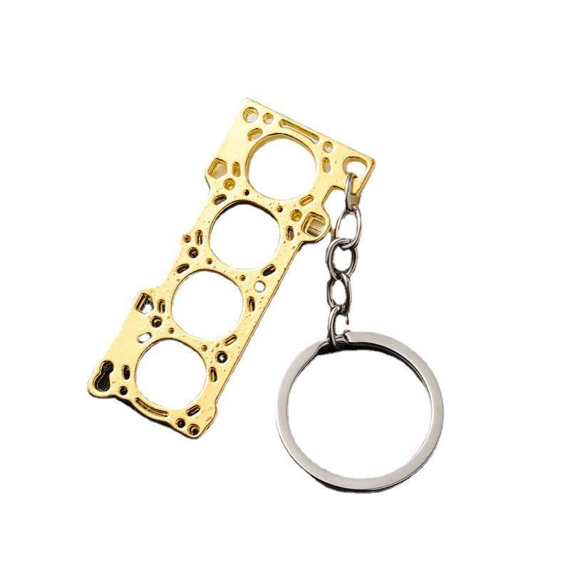 Creative car cylinder engine gasket keychain pendant car metal model key chain gift wholesale