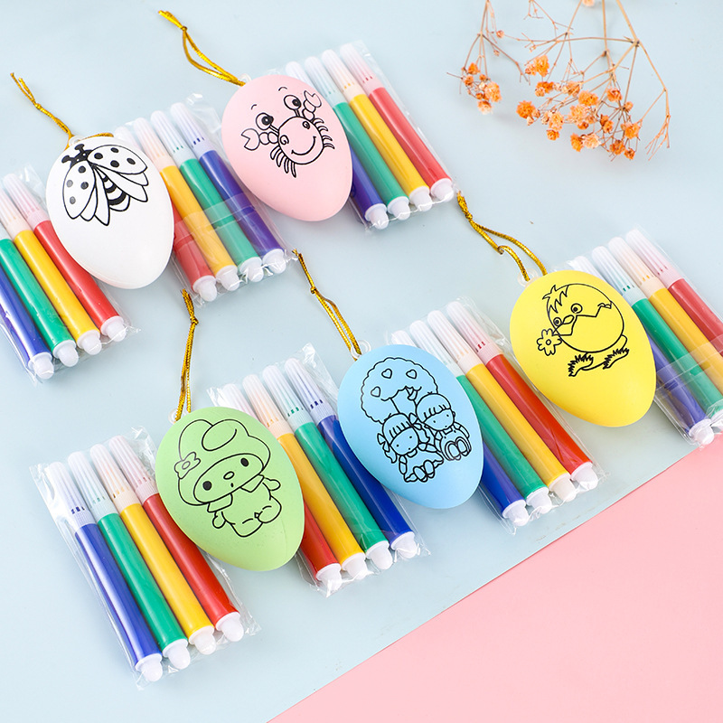 diy hand-painted egg suit student hand-made painting coloring simulation egg shell creative toy small gift
