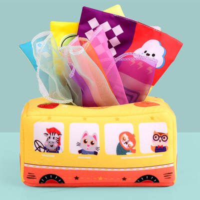 Infant Toy Baby Paper Draking Early Education Paper Towel Tear Tissue Box Puzzle Baby 0-3 Years Old to Comfort