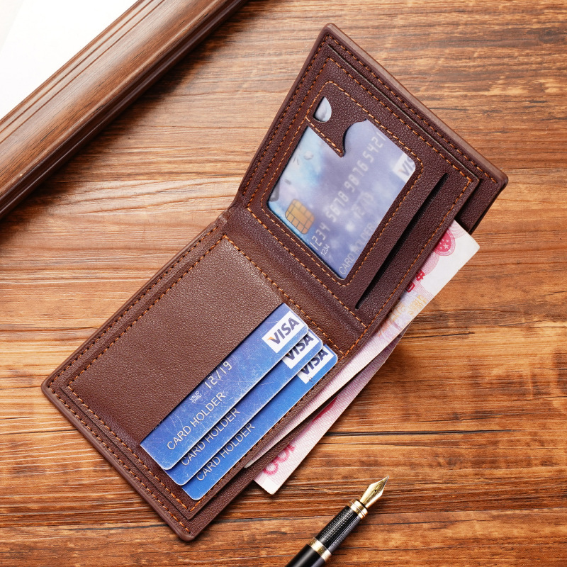 New Men's Wallet Men's Short Multi-Card Stylish Casual Wallet Men's Youth Thin Three-fold Cross Soft Wallet