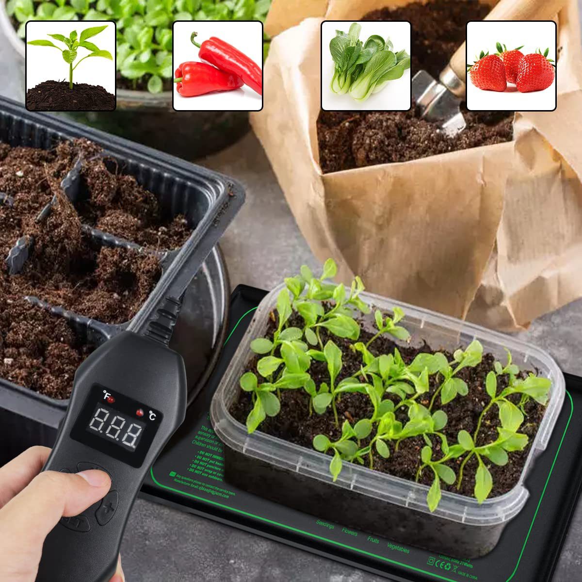 Digital display temperature control seedling heating pad 10x 20.75 inch plant flower heating pad seedling breeding heating pad