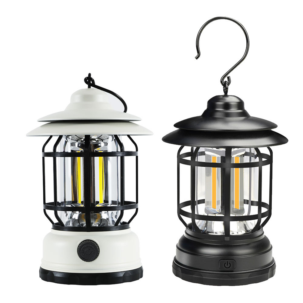 Outdoor camping light portable multi-functional portable LED camping light tent light Type-C rechargeable retro Lantern
