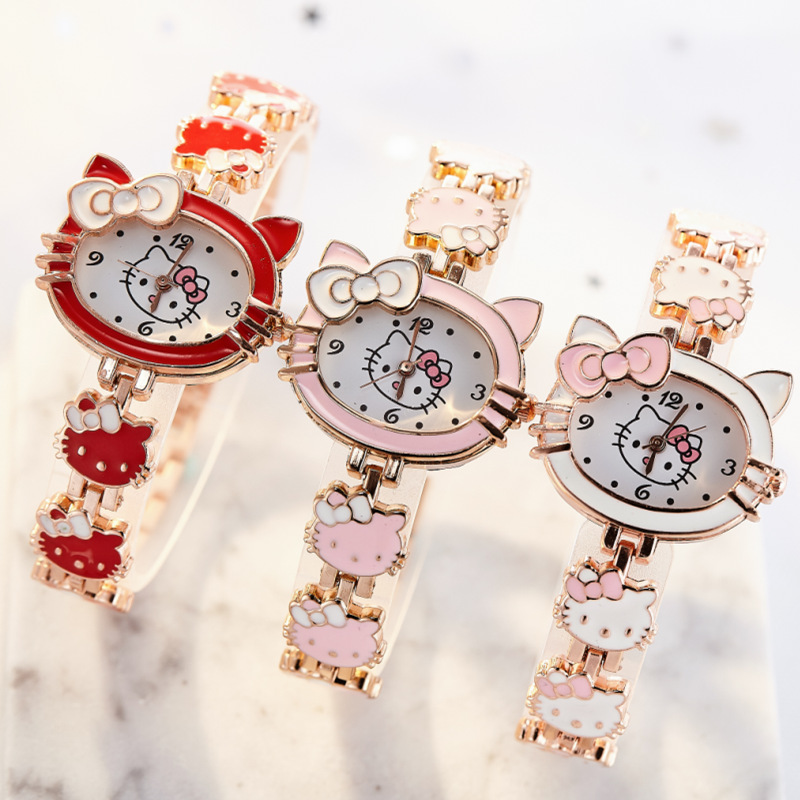 New Style Fashion Cute Children's Watch Student Kt Cat Watch Women's Women's Electronic Quartz Watch