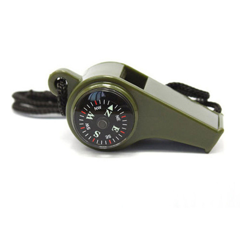 Outdoor Multi-functional three-in-one whistle life-saving whistle with Compass thermometer competition referee whistle