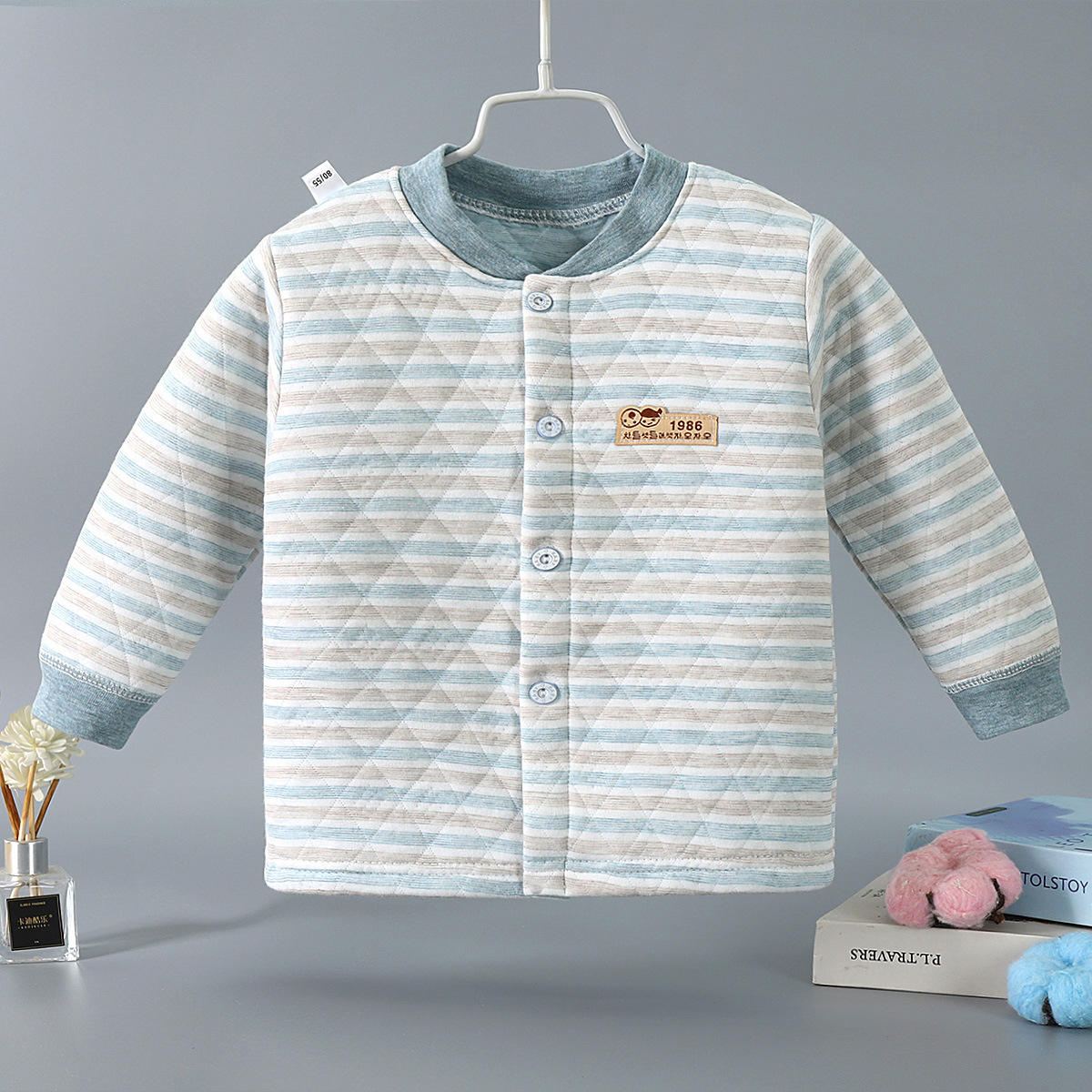Infant's Split Three-Layer Warm Single Top Men's and Women's Baby's Thickened Autumn Clothes Autumn and Winter Children's Cotton Base Shirt