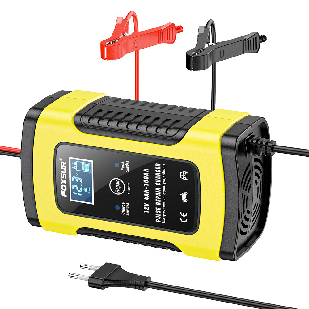 12V 5A Motorcycle Car Pulse Repair Charger with LCD Display