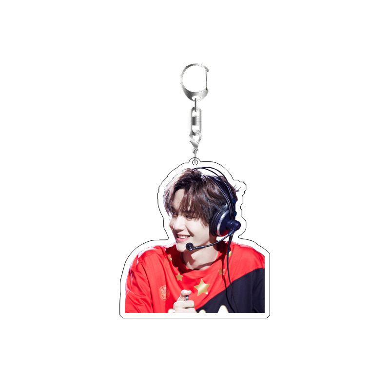 Wang Yibo acrylic double-layer keychain cute schoolbag pendant warm peripheral gift birthday gift wholesale