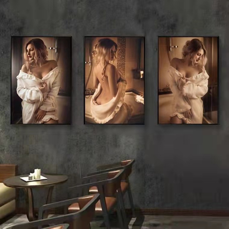 Bath Center Girl Painting Beauty Room Decorative Painting Club Mural Bar Bedroom Hotel Bathroom Hanging Painting