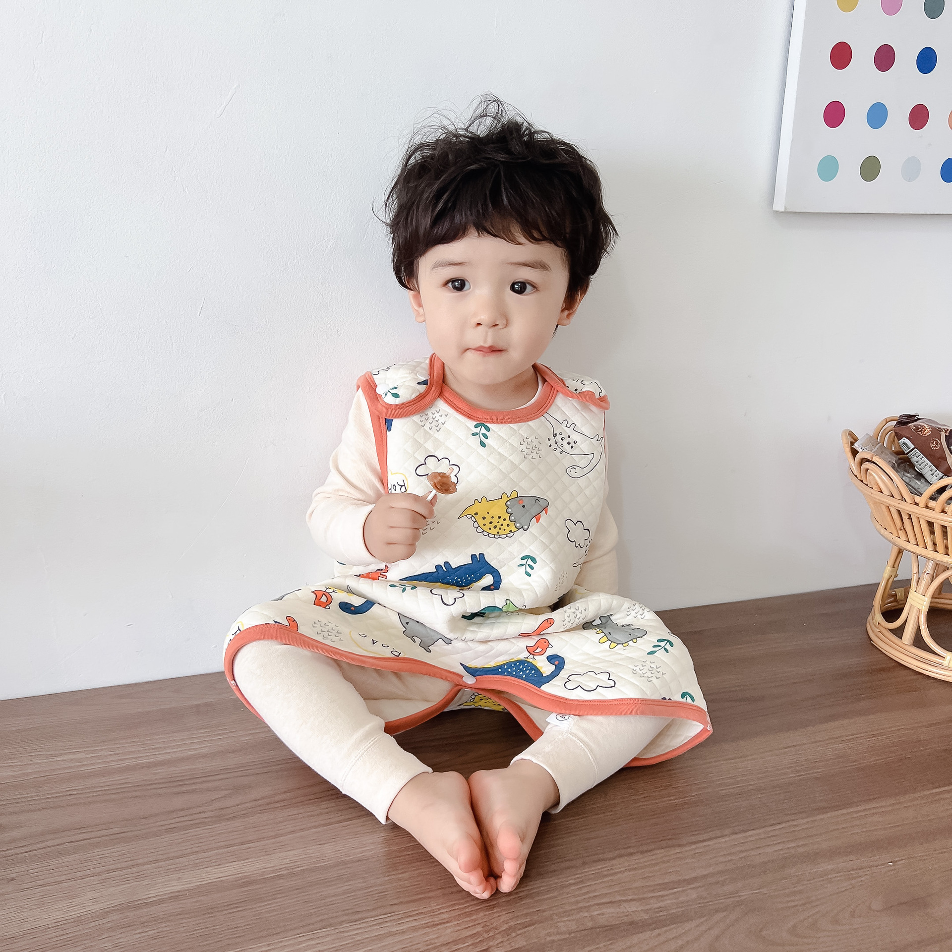 Baby Sleeveless Sleeping Bag Baby Vest Kick-proof Quilt Autumn and Winter Seasons Universal Children Spring and Autumn Warm Boneless Nightgown