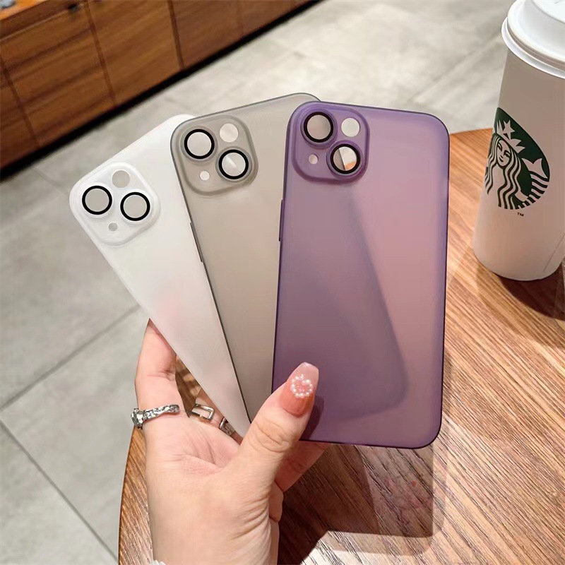 磨砂超薄高透IPhone15PROMAX全包鏡頭膜蘋果13手機殼適用IP12情侶