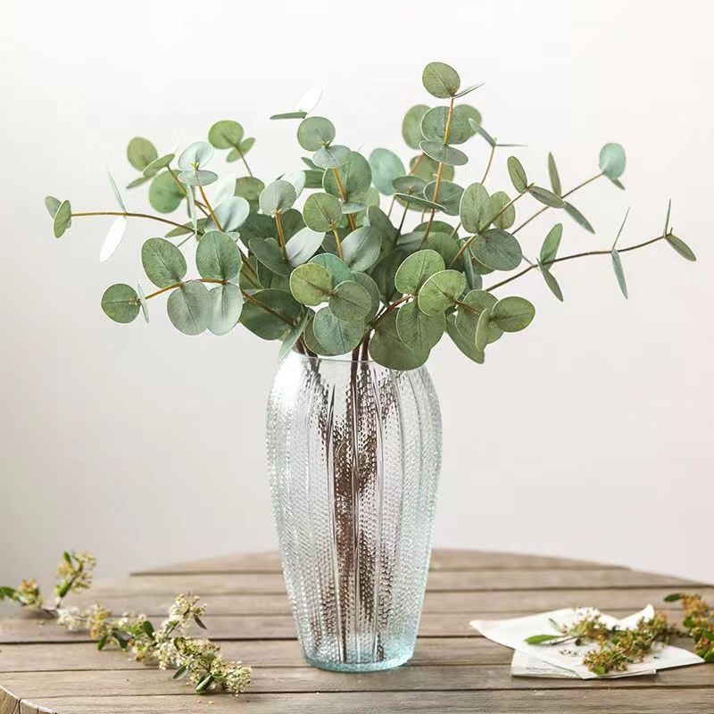 Creative wholesale retro large vase simple transparent aquatic flowers rose rich bamboo vase living room desktop decoration