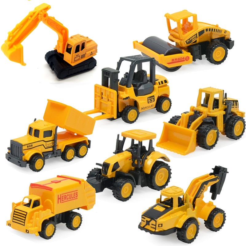Excavator sliding alloy car model cross-border children's toy car simulation mini construction engineering car boy