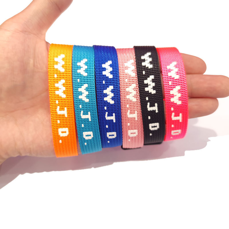 W.W.J.D. Letter jacquard printed wrist strap bracelet ribbon unisex WWJD bracelet adjustable bracelet