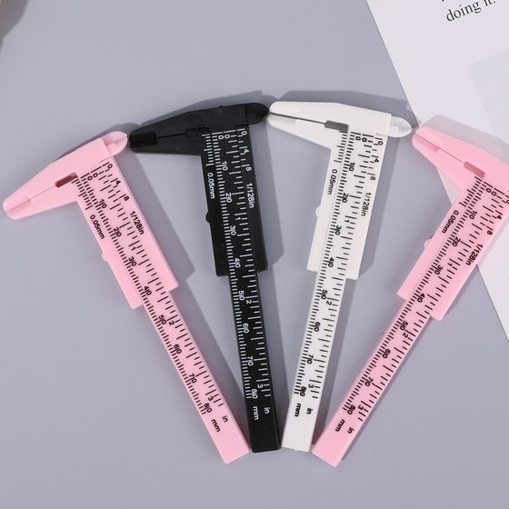 Plastic caliper mini tattoo eyebrow ruler measuring eyebrow caliper vernier caliper wholesale