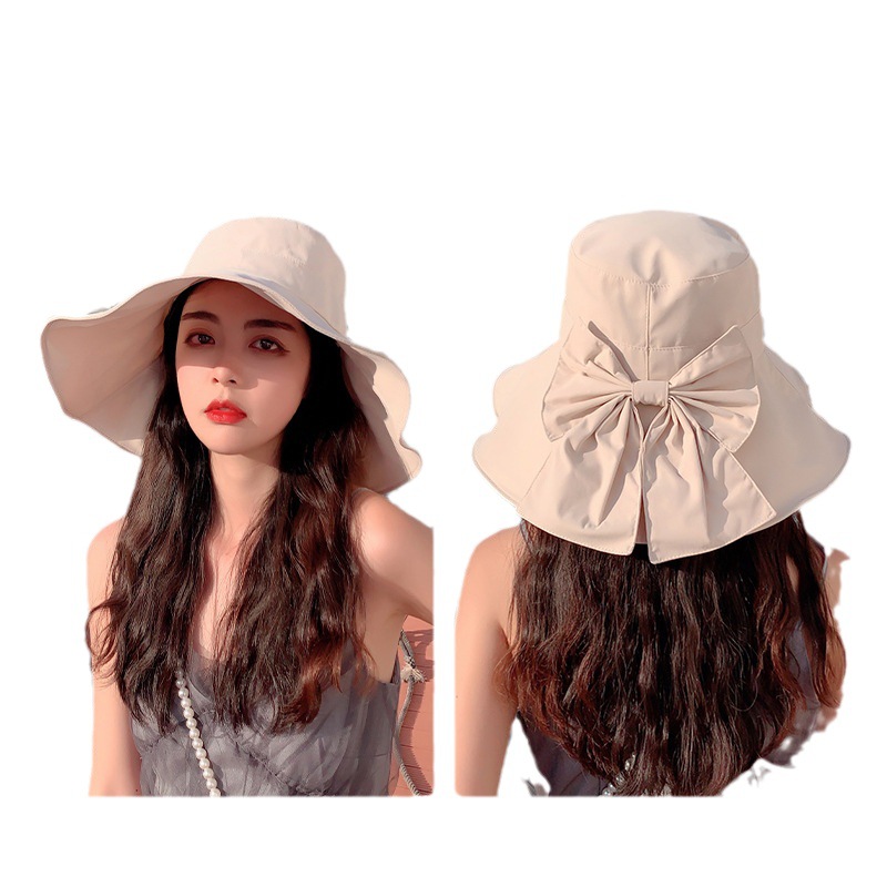 Japanese UV Sunscreen Hat Women's Summer Face Covering Anti-ultraviolet Sun Hat Seaside Big-brimmed Hat Fisherman Hat