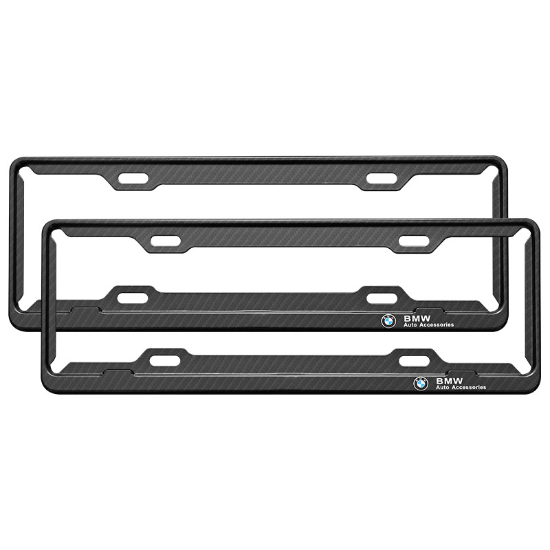 New traffic license frame license plate frame license plate holder aluminum alloy carbon fiber car license plate frame LOGO model license plate frame