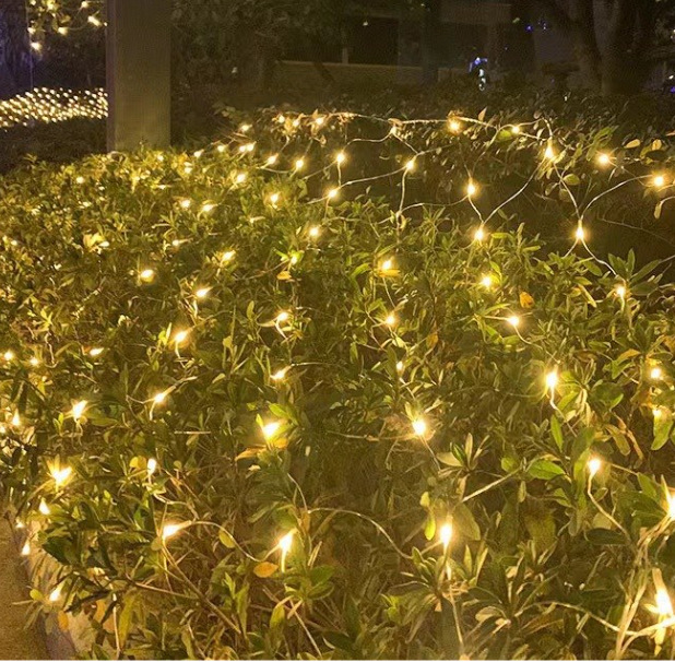 led Net lamp fishing net lamp New Year colored lamp flashing lamp string decoration gypsophila net lawn net tree outdoor waterproof wholesale