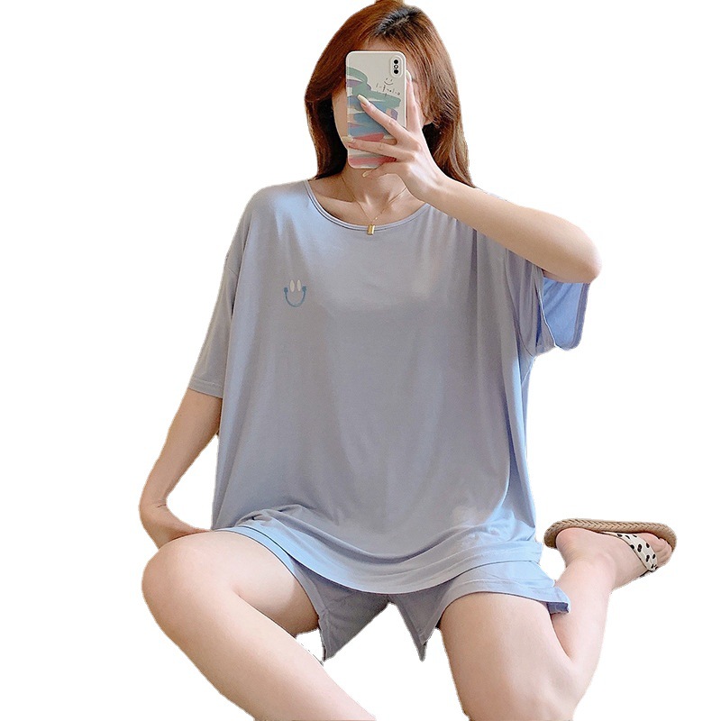 Modal pajamas women's summer sweet detachable shorts with chest pad extra large 240kg wearable homewear