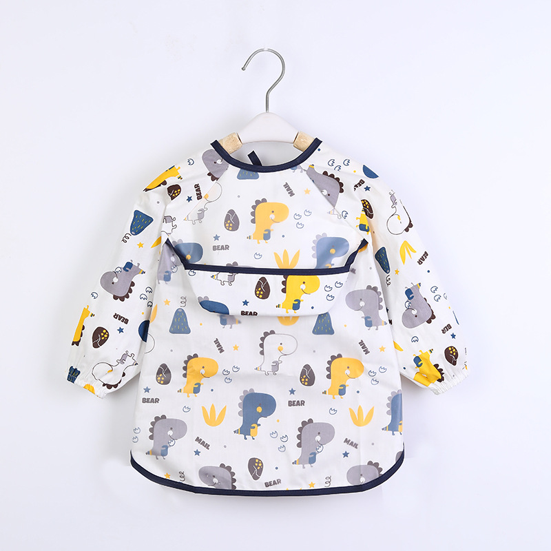 Children's Cotton Overalls Spring and Summer Short-sleeved Long-sleeved Apron Baby Class A Bib 1-3 Years Old Thin Baby Spit Towel