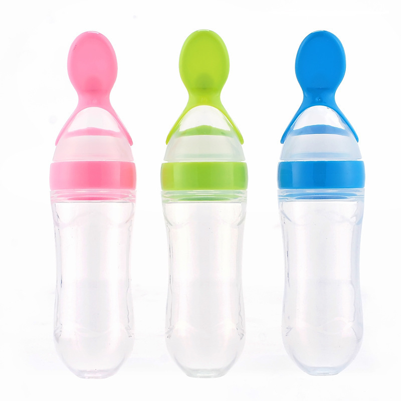 Factory direct baby rice paste bottle rice paste spoon feeding rice paste feeding bottle milk dispenser squeezing spoon rice paste feeding bottle