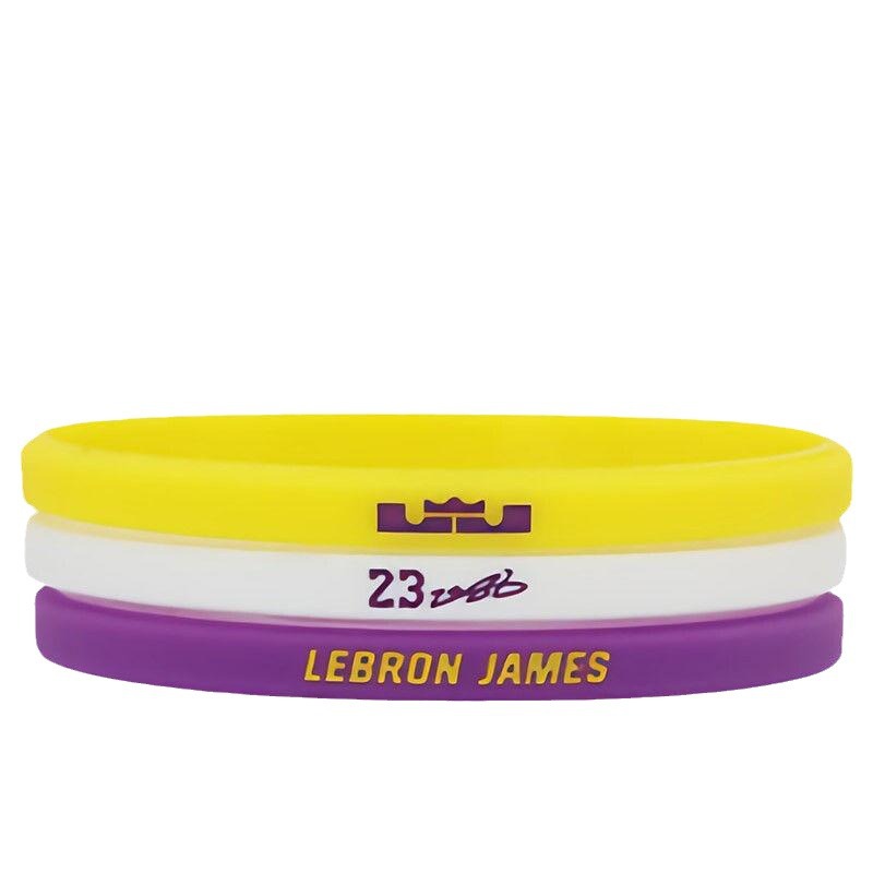 Basketball Bracelet Trendy Narrow Edge Fine Kobe Curry James Irving Sports Silicone Wristband Three-piece Set