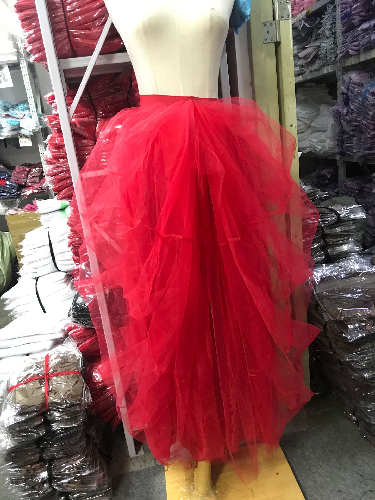 High waist elastic band casual gauze puffy women's skirt Tutu lady tulle skirt