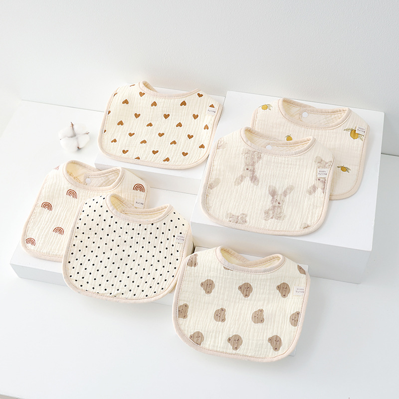 Baby saliva towel pure cotton cloth anti-spitting bib newborn baby bib U-shaped bib spring and autumn