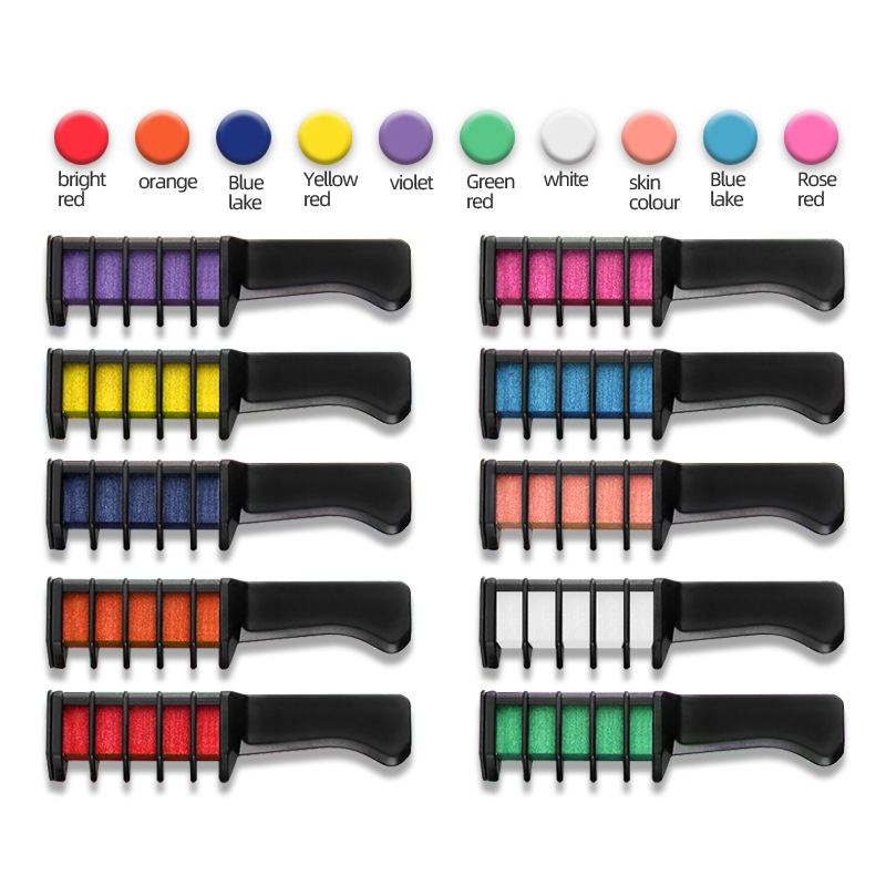 Cross-border Amazon specializes in colorful hair dye combs, disposable 10-color hair dye sticks, hair dye chalk, hair dye combs