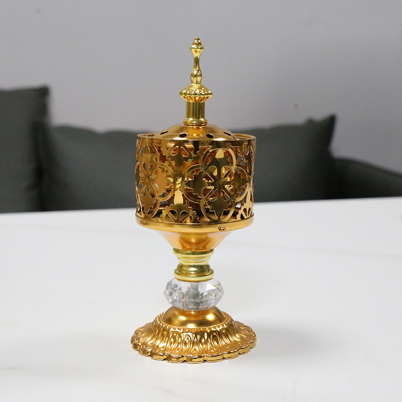 Cross-border Creative Golden Hollow Metal Incense Censer Middle East Arabian Desktop Incense Censer Incense Censer Middle East Incense Censer