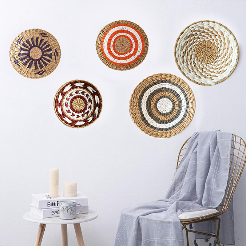Bohemian Style Wall Decoration Straw Wall Decoration Background Wall Decoration Wall Hanging Sofa Bedside Hand-woven Wall Hanging