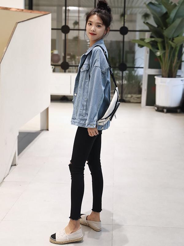 Denim jacket for female students, Korean version  new spring and autumn loose and versatile, small, trendy, Internet celebrity, summer