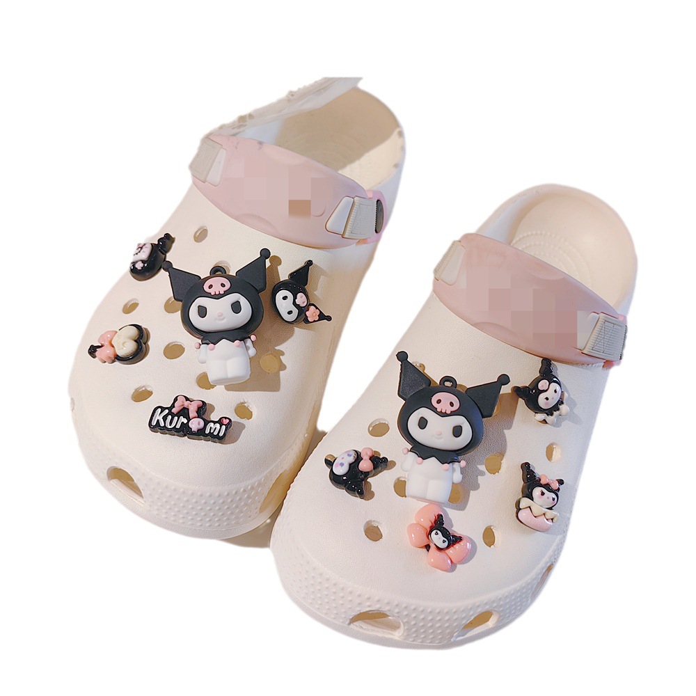 New Japanese Style Three-Dimensional Black Style Lolita Cute Shoes Flower Shoes Shoe Buckle Detachable Decorative Buckle Bow