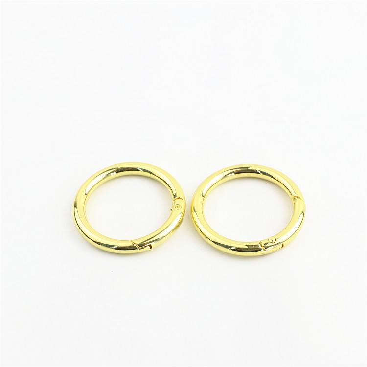 Inner diameter 3.2cm luggage accessories one inch 2 opening spring ring connection buckle opening ring bag with light gold and silver