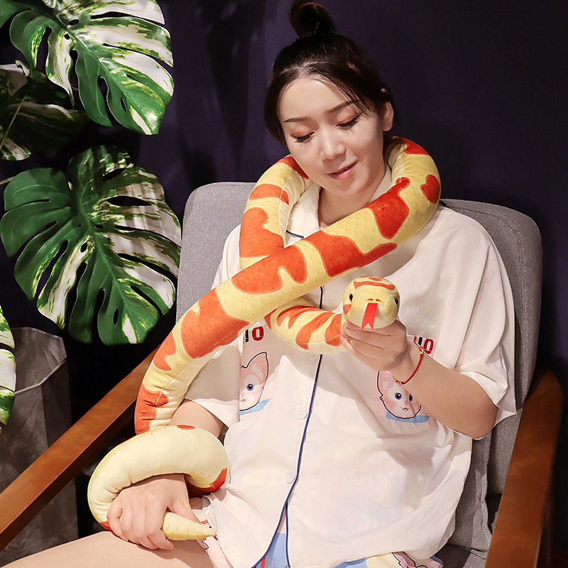 Halloween simulation snake plush boa constrictor toy whole person spoof props doll zodiac snake gift factory price
