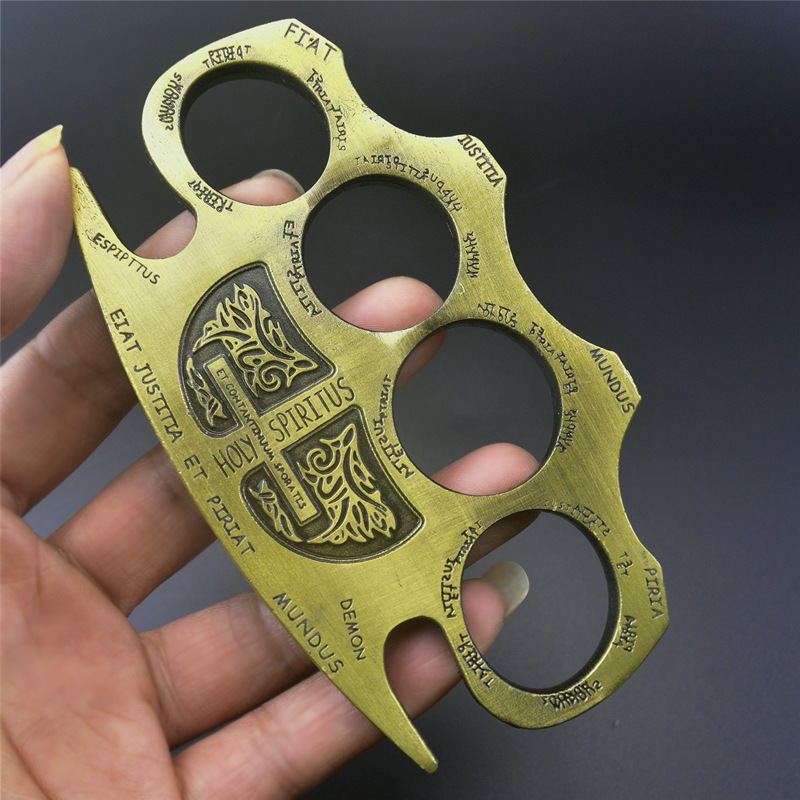 Cross-border Extra Large Thickened Finger Tiger Hand Buckle Buckle Fit for Big Hand Travel Ring Fist Ring Knuckles Ring Four Fingers