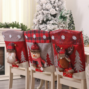 Mingguan Cross-border New Products Imitation Leather Three-dimensional Cartoon Doll Chair Cover Santa Claus Table Chair Cover Kitchen Dress Props