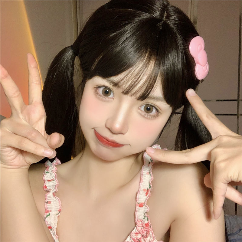 Rose Pink Bow Hairpin Top Clip Korean Internet Celebrity Side Clip Bangs Hairpin Cute Elegant Girl Jewelry