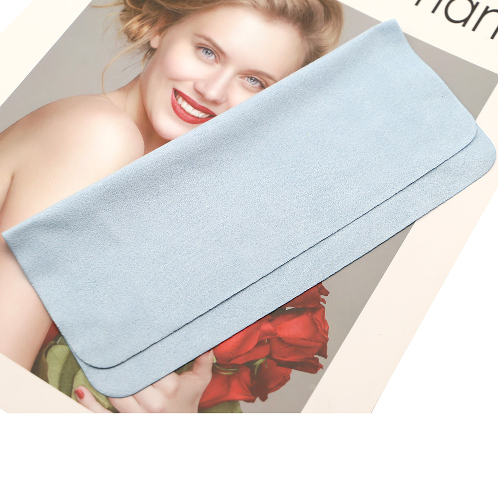 In stock wholesale microfiber glasses cloth solid color island silk mobile phone screen cleaning cloth suede lens cleaning cloth