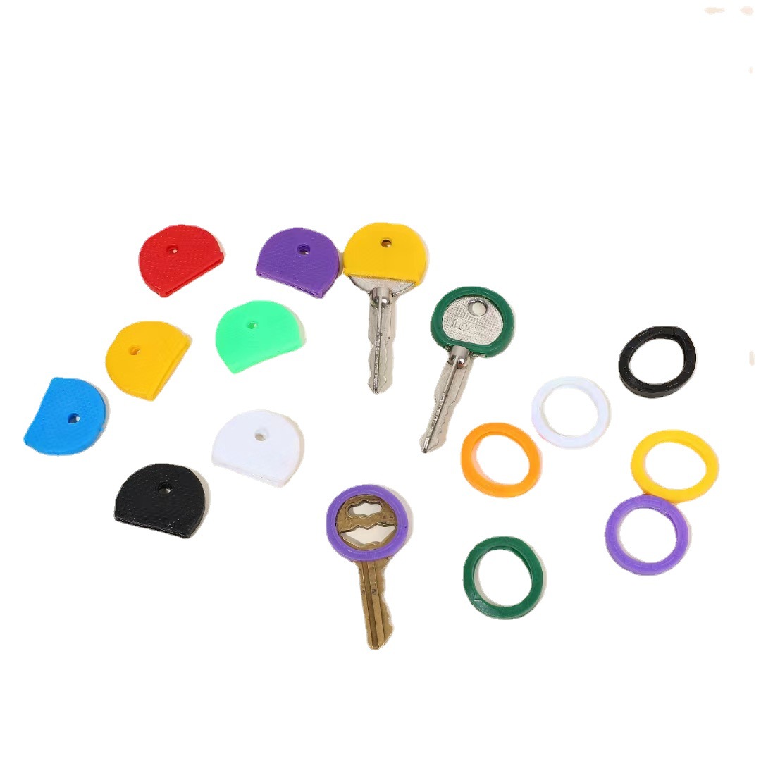PVC key ring soft rubber key cover color environmental protection rubber key chain silicone cover key classification color identification