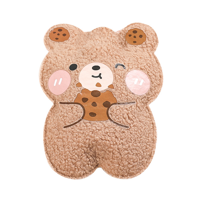 Cartoon Plush Bear Hot Water Bag Water Injection Teddy Velvet Small Portable Student Hand Warmer Cute Warm Water Bag