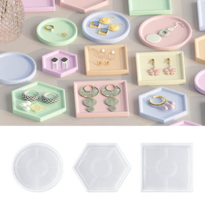 Flower card diy epoxy mold coaster silicone mold round square mold small dish plaster mold wholesale