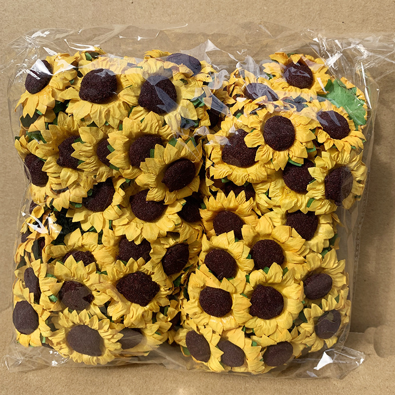 Spot simulation sunflower sunflower paper flower birthday card candy box packaging accessories DIY wedding gift box