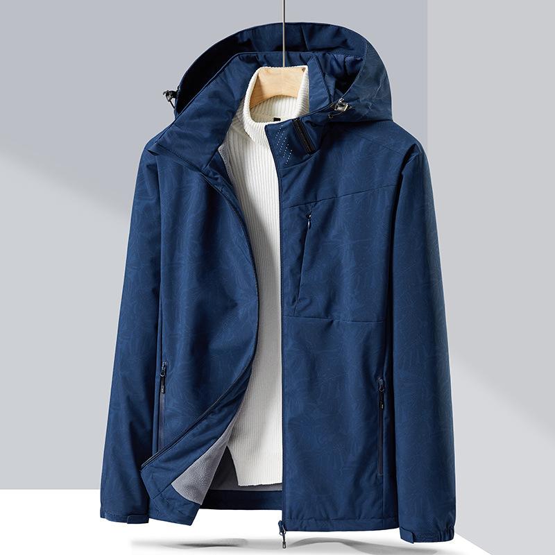 2023 Temperature Sensing fleece-lined Cotton Clothes Rush Clothes Couple's Windproof and Waterproof Remote Grain Single Jacket Embroidered