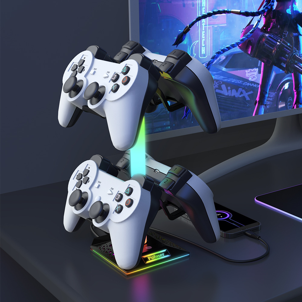 EB03 New Game Controller Hook RGB Luminous Headphone Stand Handle Display Stand Expansion Port Bottom Weighted
