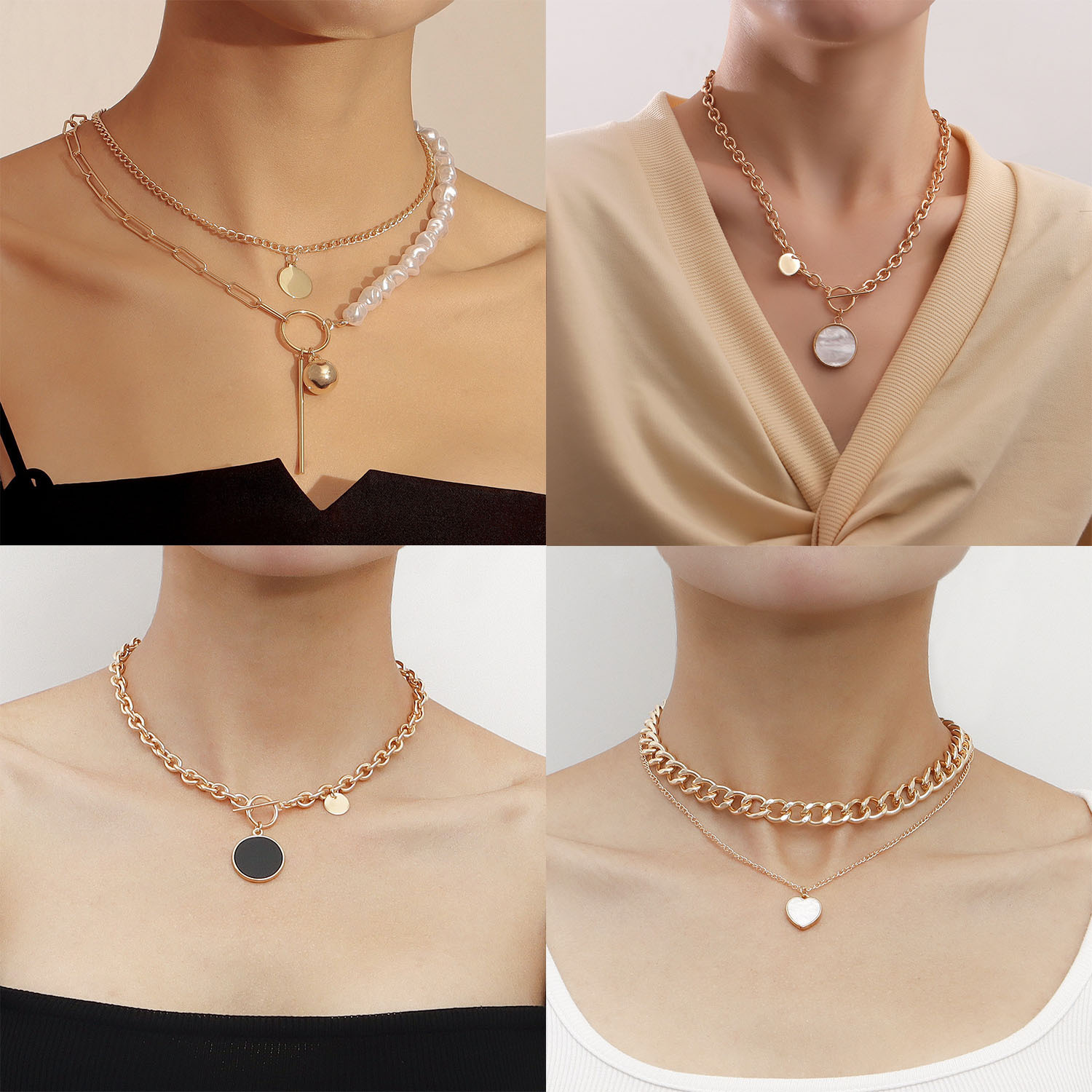 European and American cross-border jewelry INS cross love fritillary necklace necklace women's sweater chain fashion accessories