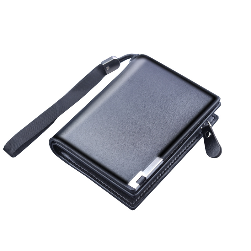 Men's Short Wallet Men's Zipper Wallet Men's Large Capacity Three-fold Wallet Men's Card Holder One-piece Short Folding Clip