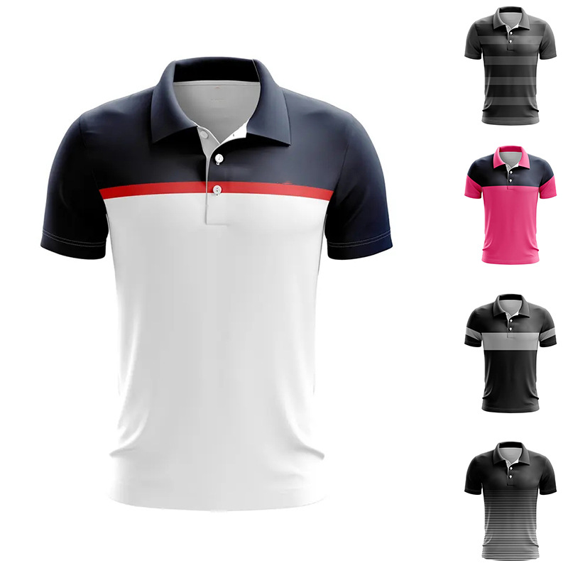 Golf Polo shirt men's trendy casual polo shirt sports casual trendy cross-border wholesale short sleeve t-shirt