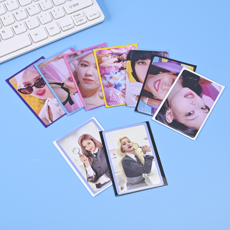 Wholesale Gypsophila matte laser 20 Silk two-layer card film double-layer small card card Film card set color protective cover transparent